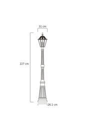 CGC Lighting 'London' 2.3 Metre Extra Tall Black Victorian Style LED Solar Post Light - thumbnail 5