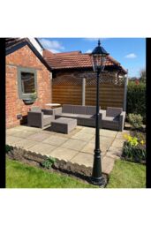 CGC Lighting 'London' 2.3 Metre Extra Tall Black Victorian Style LED Solar Post Light