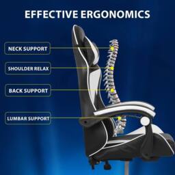 EONLION Gaming Chair Office Computer in Black - Size: 100 cm - thumbnail 4