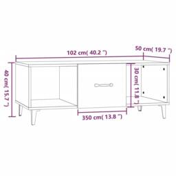 Berkfield Home Sturdy Coffee Table Concrete Grey 102x50x40 cm Engineered Wood - Size: 102 x 50 x 40 cm - thumbnail 8