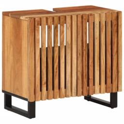 Berkfield Home Bathroom Sink Cabinet 62x34x58 cm Solid Wood Acacia in Brown - Size: 62 x 34 x 58 cm - thumbnail 1