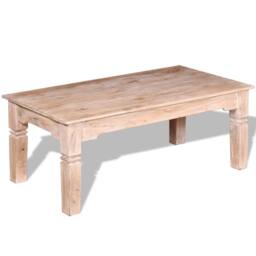 Berkfield Home Coffee Table Acacia Wood 110x60x45 cm in Light Beige - Size: 110 x 60 x 45 cm - thumbnail 2