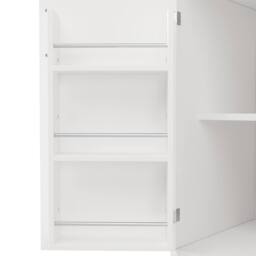 Merax Large Kitchen Pantry Cabinet with LED Coffee Station Wine Glass Holder in White - thumbnail 6