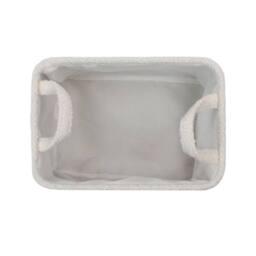 JVL Shiro Rectangular Storage Baskets with Handles in White - thumbnail 4