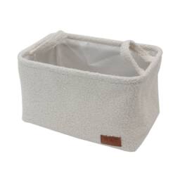 JVL Shiro Rectangular Storage Baskets with Handles in White - thumbnail 2