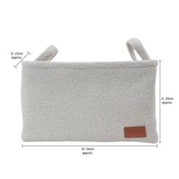 JVL Shiro Rectangular Storage Baskets with Handles in White - thumbnail 6