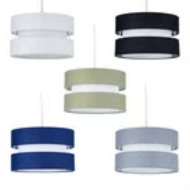 Kelvenix 26cm Fabric Pendant Easyfit Shade Living Bedroom Home Lightshades in Grey - image 1
