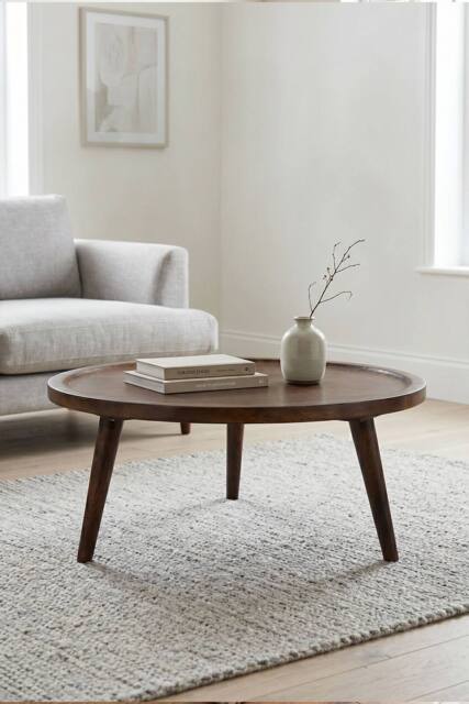 IH Design Dark Mango Wood Round Coffee Table Bathwick in Brown - image 1