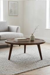 IH Design Dark Mango Wood Round Coffee Table Bathwick in Brown - thumbnail 1