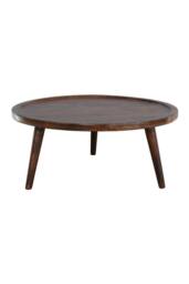 IH Design Dark Mango Wood Round Coffee Table Bathwick in Brown - thumbnail 2