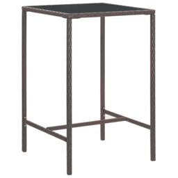 Berkfield Home 3 Piece Garden Bar Set with Cushions Poly Rattan Brown - thumbnail 6