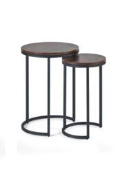 Julian Bowen Tribeca Round Nest of 2 Side Tables in Walnut - thumbnail 2