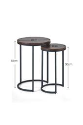 Julian Bowen Tribeca Round Nest of 2 Side Tables in Walnut - thumbnail 3