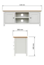 FWStyle Men's 2 Door Oak Ready Assembled TV Unit Cream Linen - thumbnail 6
