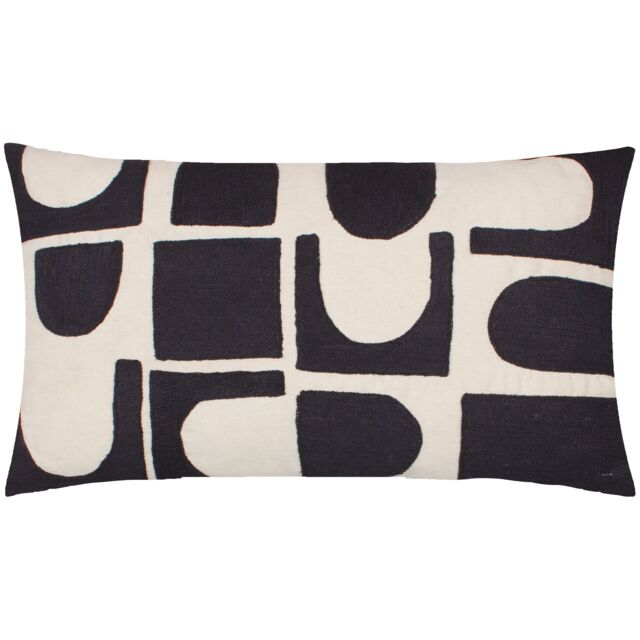HOEM Hallam Abstract Embroidered 100% Cotton Cushion - Size: 30 cm x 50 cm - image 1
