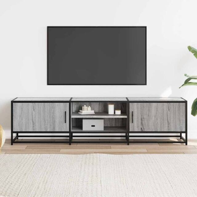 Berkfield Home TV Cabinet Grey Sonoma 160x35x41 cm Engineered Wood & Metal - Size: 160 x 35 x 41 cm - image 1
