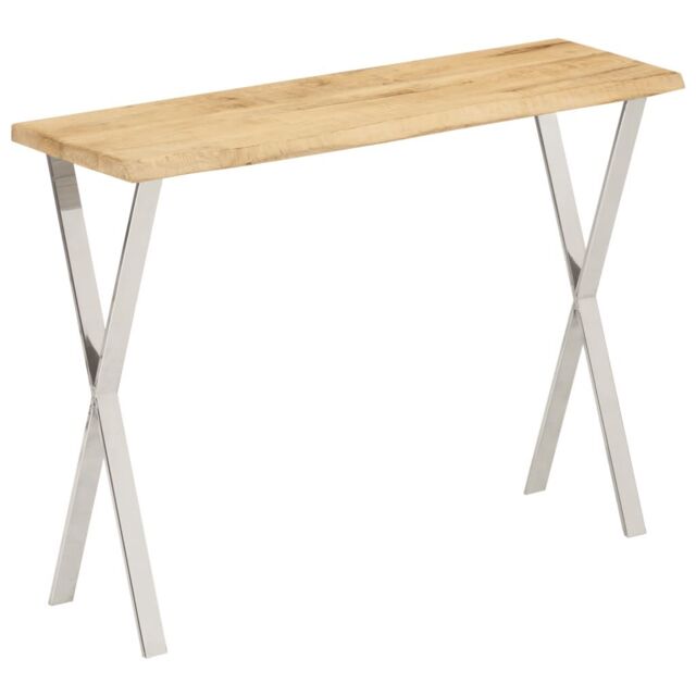 Berkfield Home Console Table with Live Edge 105x33x76 cm Solid Wood Mango in Brown - Size: 105 x 33 x 76 cm - image 1