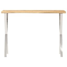 Berkfield Home Console Table with Live Edge 105x33x76 cm Solid Wood Mango in Brown - Size: 105 x 33 x 76 cm - thumbnail 2
