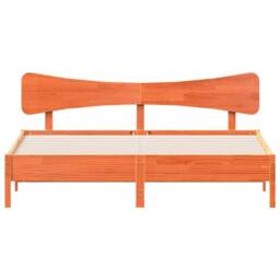 Berkfield Home Bed Frame without Mattress Wax Brown 200x200 cm Solid Wood Pine - thumbnail 4