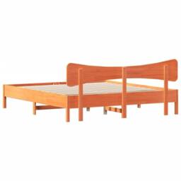 Berkfield Home Bed Frame without Mattress Wax Brown 200x200 cm Solid Wood Pine - thumbnail 8