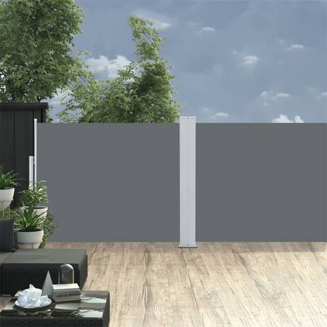 Berkfield Home Retractable Side Awning Anthracite 140x1000 cm in Black - image 1