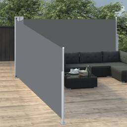 Berkfield Home Retractable Side Awning Anthracite 140x1000 cm in Black - thumbnail 3