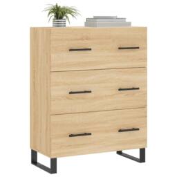 Berkfield Home Sideboard Sonoma Oak 69.5x34x90 cm Engineered Wood in Light Oak - thumbnail 1