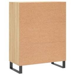 Berkfield Home Sideboard Sonoma Oak 69.5x34x90 cm Engineered Wood in Light Oak - thumbnail 8