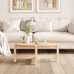 Berkfield Home Coffee Table 87x48x35 cm Solid Wood Pine in Brown - Size: 87 x 48 x 35 cm - thumbnail 3