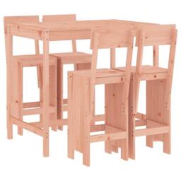 Berkfield Home Beautiful 5 Piece Garden Bar Set Solid Wood Douglas in Light Brown - thumbnail 3