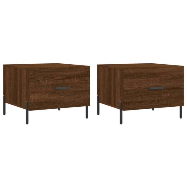 Berkfield Home Coffee Tables 2 pcs Brown Oak 50x50x40 cm Engineered Wood - Size: 50 x 50 x 40 cm - image 1