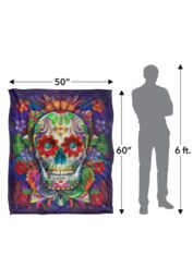 JQ Licensing James Piazza Colorful Sugar Skull Silky Touch Super Soft Throw Blanket 152 X 127 cm in White - thumbnail 5