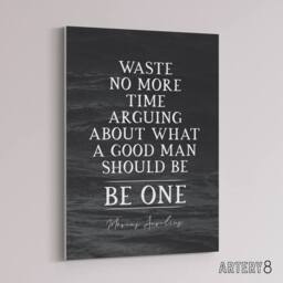 "Artery8 Slate Quote Marcus Aurelius Good Man Be One Canvas Wall Art Print in Grey - Size: W18"" x H24""" - thumbnail 2