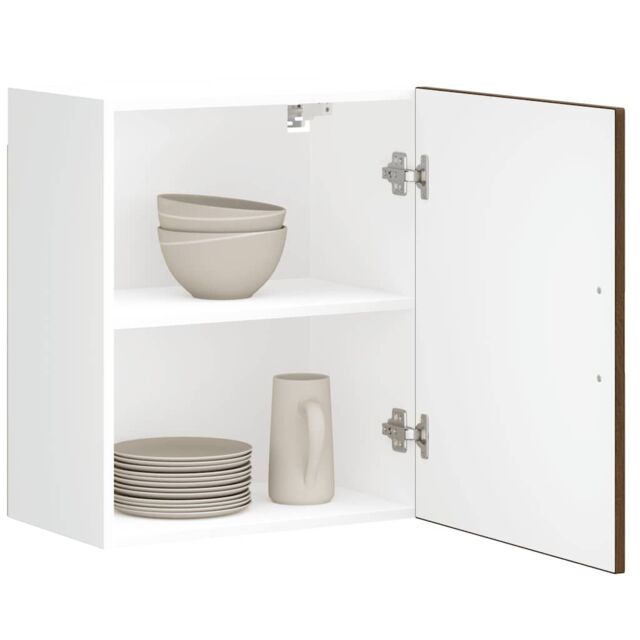 Berkfield Home Kitchen Wall Cabinet¬†Porto Brown Oak Engineered Wood in Grey - image 1