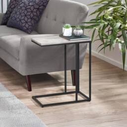 Cheshire Harstad Drinks Table in Concrete & Black in Light Grey - thumbnail 2