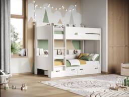 Flair Eddie Storage Bunk Bed in White - Size: Single - thumbnail 2