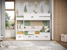 Flair Eddie Storage Bunk Bed in White - Size: Single - thumbnail 3