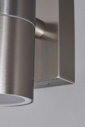 BHS Lighting Jared Steel Outdoor Wall Light in Silver - thumbnail 3