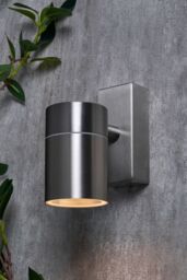 BHS Lighting Jared Steel Outdoor Wall Light in Silver - thumbnail 4