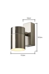 BHS Lighting Jared Steel Outdoor Wall Light in Silver - thumbnail 5