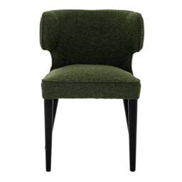 Wyld Haus Mirmande Mid Century Curved Green Dining Chair Wooden Legs - thumbnail 3
