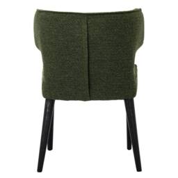 Wyld Haus Mirmande Mid Century Curved Green Dining Chair Wooden Legs - thumbnail 6