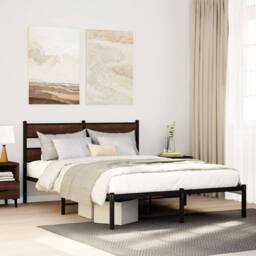 Berkfield Home Elegant Bed Frame without Mattress with Headboard Brown Oak 160x200 cm - thumbnail 2