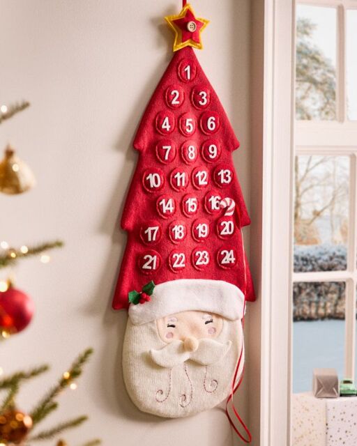 Dibor Luxury Jolly Santa Handing Christmas Advent Calendar for kids in White - image 1