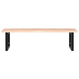 Berkfield Home Basin Shelf Wall Mounted Steel & Solid Wood Oak in Brown - thumbnail 4