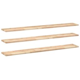 Berkfield Home Floating Shelves 3 pcs 160x20x2 cm Untreated Solid Wood Acacia in Brown - Size: 160 x 20 x 2 cm - thumbnail 2
