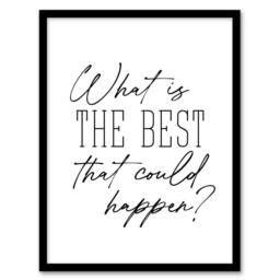 Artery8 What Is The Best That Could Happen Modern Simple Framed Wall Art Print in White - Size: A4 - thumbnail 1