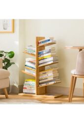 H&O Direct 5-Tier Wooden Tree Bookshelf in Brown - thumbnail 1