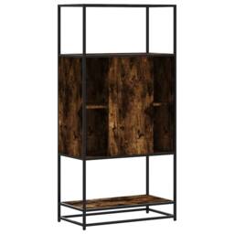 Berkfield Home Highboard Smoked Oak 68x35x139 cm Engineered Wood & Metal in Brown - Size: 68 x 35 x 139 cm - thumbnail 6