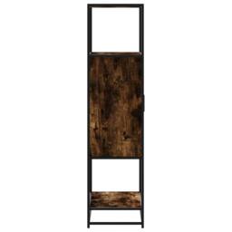 Berkfield Home Highboard Smoked Oak 68x35x139 cm Engineered Wood & Metal in Brown - Size: 68 x 35 x 139 cm - thumbnail 5